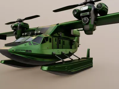 Flying boat 3D model 4