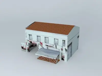 Flea building with roof Free 3D model