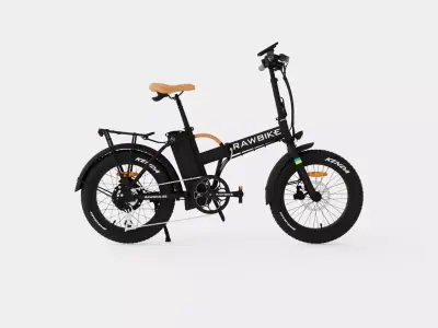 Matte Black Bike Low-poly 3D model