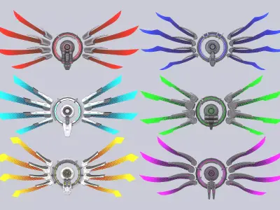 Sci fi wings collection 3D Model Pack purchase