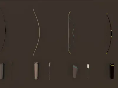 Low Poly Medieval Weapons And Tools Pack Low-poly 3D model