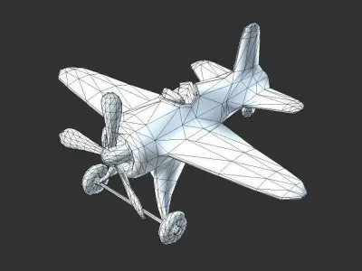 Toy Plane Low-Poly 8 colours Low-poly 3D model