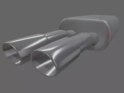 Car Exhaust Pipe Low-poly 3D model