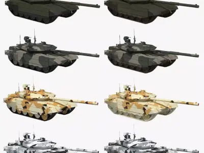 T-90 MS Color Collection 3D Model Pack