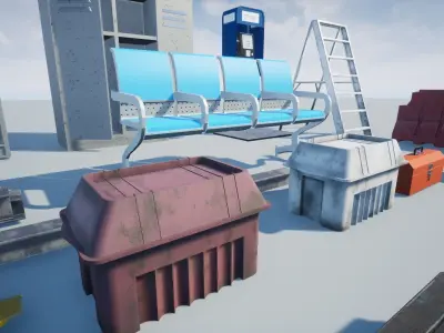 Street Props Low-poly 3D model purchase