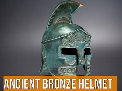 Ancient Bronze Helmet model pack Low-poly 3D model