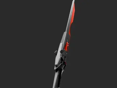 low poly sword Low-poly 3D model 3