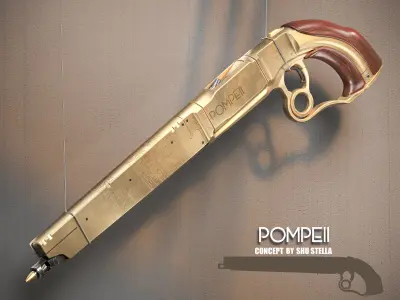 Pompeii Concept Pistol PBR Low-poly 3D model