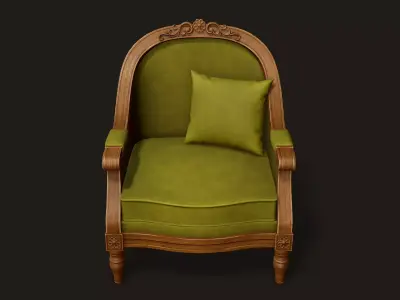 Vintage Armchair - PBR Game Ready Low-poly 3D model