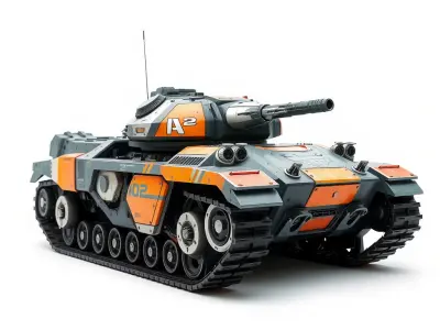 Futuristic Battle Tank model pack Low-poly 3D model purchase