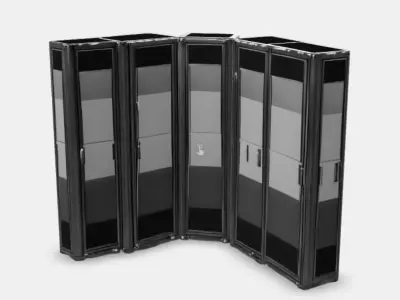 Tall Solid Server Rack Low-poly 3D model