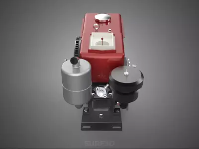 COMPACT DIESEL ENGINE AUTO ELECTRIC SELF STARTER MOTOR FLYWHEEL 3D model