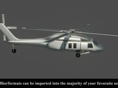 Helicopter - Game Ready - PBR 3D model Low-poly 3D model