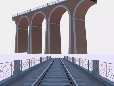 Railway viaduct PBR 3D model