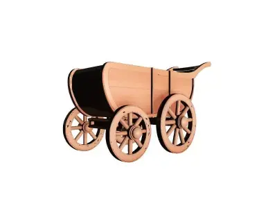 Wooden Cart 3D Printable Model 3D print model shop