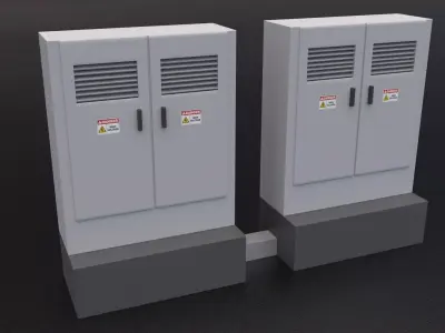 Electric Control Boxes Low-poly 3D model