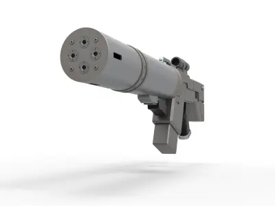 Prison Guard Rifle from the movie Judge Dredd 1995 3D model