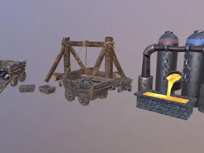  Iron Mine Level 1 Low-poly 3D model