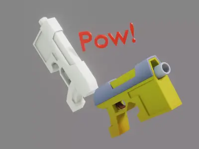 Gun model 3D model buy