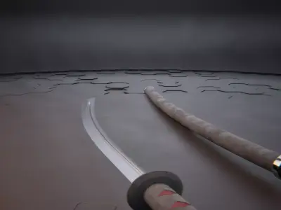 Weapon Katana Sword Blade Low-poly 3D model Low-poly 3D model