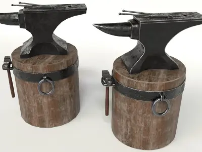 Blacksmith Set Low-poly 3D model