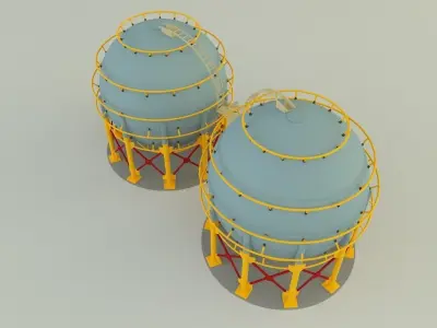 round gas tank 3D model