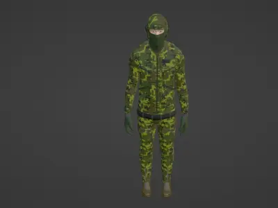 Soldier - II Low-poly 3D model