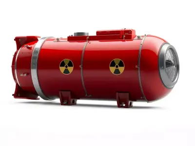 Nuclear Missile Model Pack with HighDetail Red Exterior Low-poly 3D model