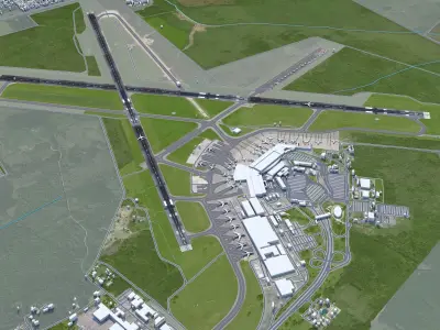 Buenos Aires Ezeiza Airport 10km Low-poly 3D model