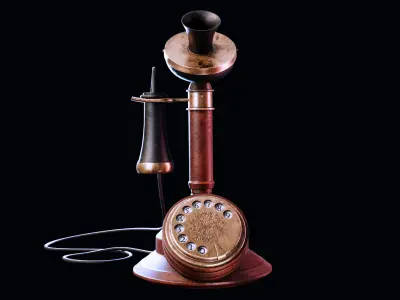 Vintage Candlestick Telephone  High-Quality 3D Model 3D model