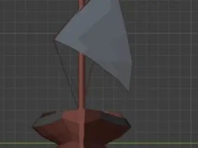 Dhow arab small ship Low-poly 3D model