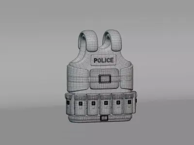 Bulletproof Police Vest Low-poly 3D model