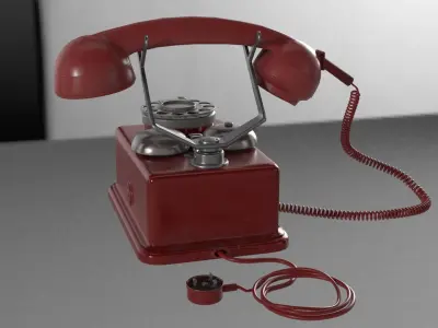 Vintage telephone Low-poly 3D model