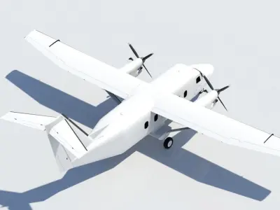 Utility Turboprop C408 Low Poly Static Low-poly 3D model