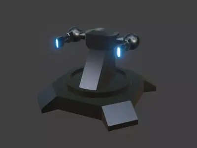 plasma turret Low-poly 3D model