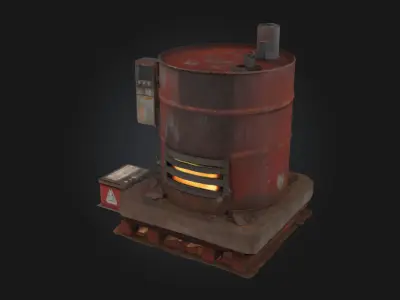 Rustic Heater  Cozy Vintage Heating Solution 3D model