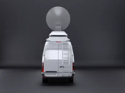 TV Broadcast Satellite Van PBR Low-poly 3D model