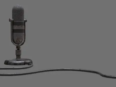 Retro Microphone 1B Low-poly 3D model