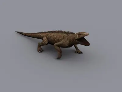 animated reptile lizard Low-poly 3D model