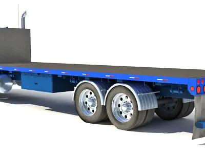 American Flatbed Truck 3D model