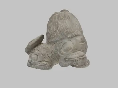 stone lion Low-poly 3D model