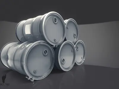 Steel Drum Barrels 3D model