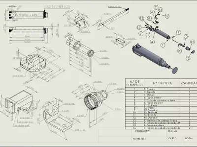 PISTOLA DE ROCIADO CON PLANO 3D model
