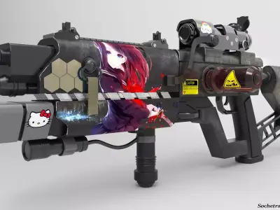 Scifi Gun  Free low-poly 3D model