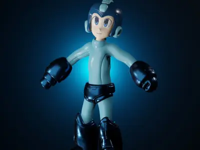 Rockman rigged Ready for Game Low-poly 3D model