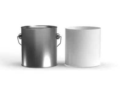 Half gallon paint can with metal handle  3D model purchase
