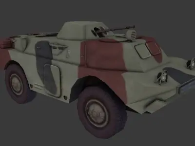 BRDM-2 low-poly 3d model military vehicle with camouflage Low-poly 3D model