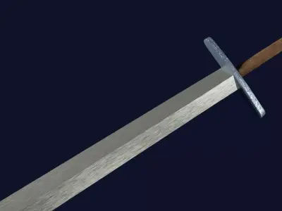 Spatha sword with Grossmesser handle Low-poly 3D model