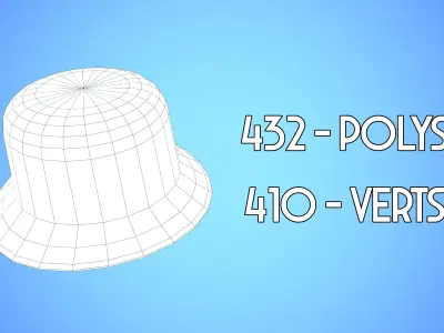 BUCKET HAT CARTOON HAT Low-poly 3D model
