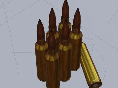 3d model of several bullets for ak 47  3D model
